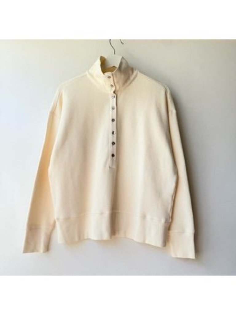 Negative Underwear Waffle Knit Pullover Women’s L Cream Henley Lounge Top — image 2 of 8